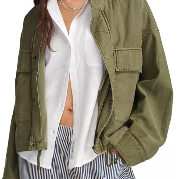 Lucky Brand Women’s Cropped Lightweight Green Jacket - Picture 1 of 10
